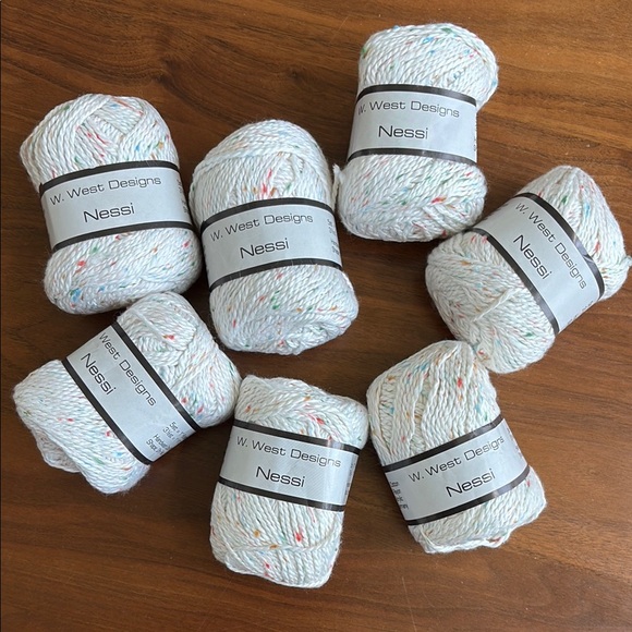 NEW! W. West Designs Nessi Yarn Bundle 7 Skeins Confetti Cotton Blend - Picture 1 of 5